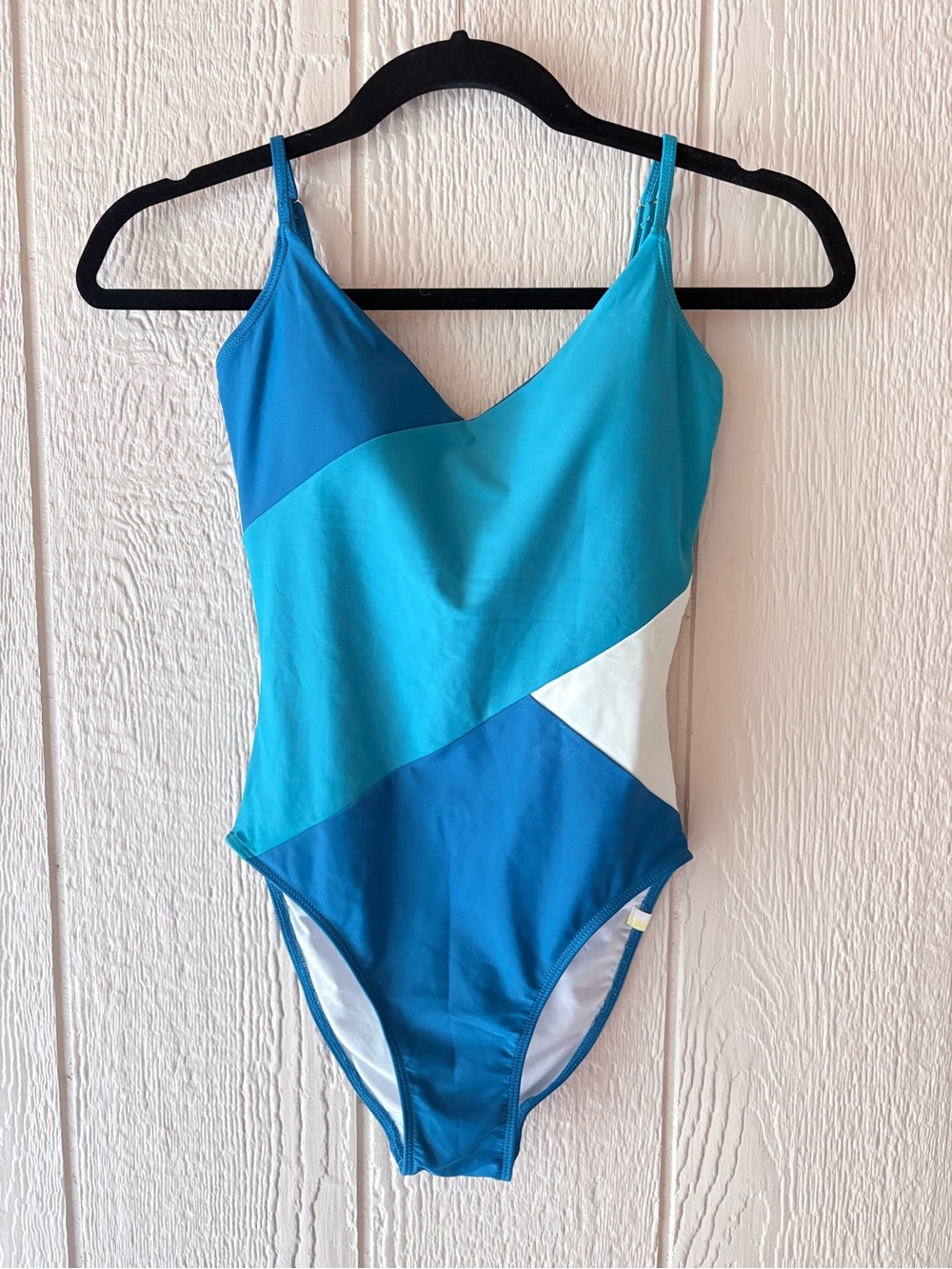 Summersalt The Marina One Piece Swimsuit Sky Blue Mountain White Sand Size 4